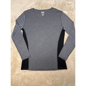 Minus33 Midweight Ossippee Merino Wool Base Layer Crew Womens XL Gray Black NWOT